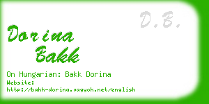 dorina bakk business card